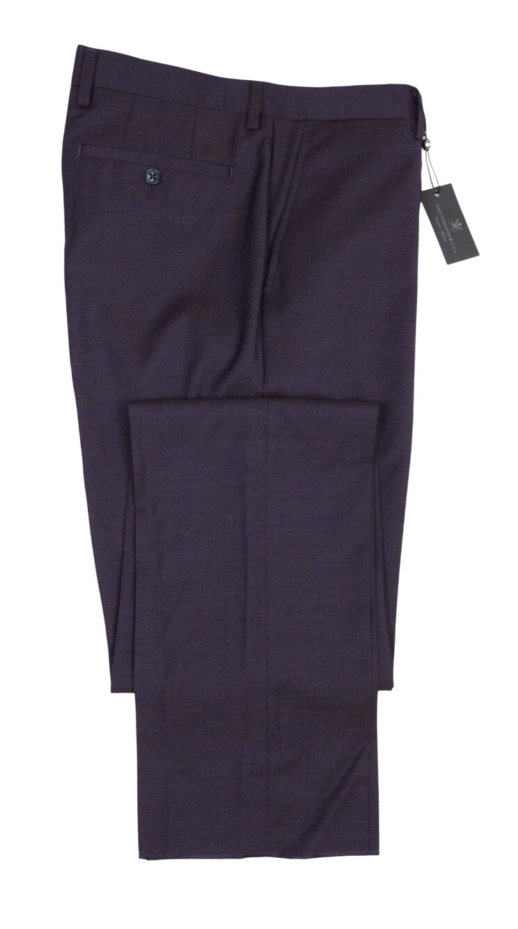 John Varvatos Street Suit Pants Mens 32 Purple Wool Slim Fit Dress Flat Front